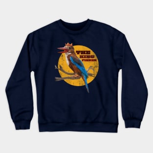 Low polygon art of The king fisher bird with grunge texture. Crewneck Sweatshirt